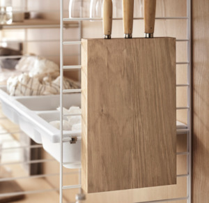 String Shelving: String - Oak Knife Holder