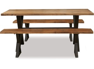 Products: Cross 3-Pce 1800 Dining Suite - Bench x 2