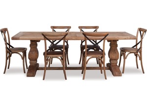 Products: Old Elm Dining Table & Cross Chairs x 6