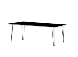 Products: Black Dining Table with Black Hairpin Legs darbyandgrey