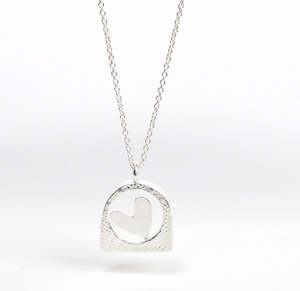 Necklace: Lace Heart Pendant Silver