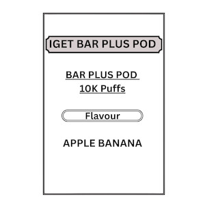 Iget Bar Plus Pods 10000 Puffs: IGET BAR PLUS PODS 10K PUFFS