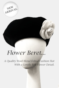 Accessories Bags: D0015 Felted Flower Wool Beret