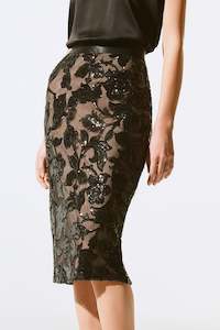 Skirt: 243710 Stretch Sequin Lace Pencil Skirt