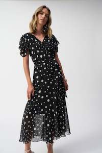 Dress: 251907 Chiffon Dot Print Wrap Dress
