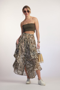 All Sale Items: 9025 Button Front Pocketed Skirt