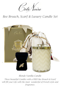 Accessories Bags: Cote Noir Bee Broach / Candle & Scarf Gift Set