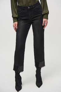 The Pant Collection Summer Winter: 244948 Crop Denim Pants with Sequin Trim