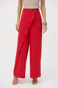 252004 Woven Wide-leg Pants With Asymmetrical Overlay