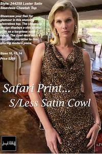 244258 Luster Satin Sleevless Cheetah Top