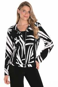 251129 Zip Front Bold Print Panel Jacket