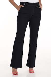 Frank Lyman: 256759U Bootleg Double Button Tab Jean