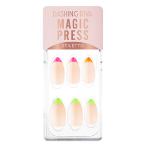 [MULTI DROP COLLECTION] MAGIC PRESS NAIL - ?GLITTER NEON EDGE FRENCH