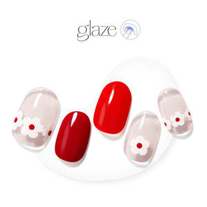 [APRIL COLLECTION] GLAZE GEL NAIL – RED FLOWER