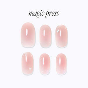 Long Oval: [GLASSY] MAGIC PRESS NAIL - SYRUP CHEEK