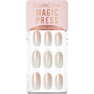 [WHITE FLORAL] MAGIC PRESS NAIL - PEARLY GOLD