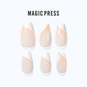 Chic Coffin: [CHIC COFFIN] MAGIC PRESS NAIL - WHITE SWIRL