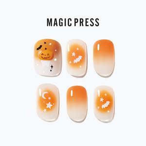Halloween: [HALLOWEEN] MAGIC PRESS NAIL - PUMPKIN GHOST