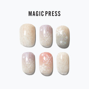 Mellow Snow: [MELLOW SNOW] MAGIC PRESS NAIL - SNOW FLOWER