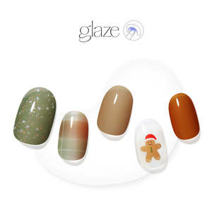 Glaze Design: [HOLIDAY MOOD] GLAZE GEL NAIL – SANTA COOKIE