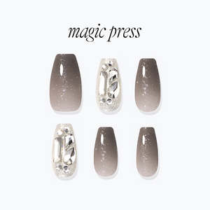 All: [NIGHT SKY] MAGIC PRESS NAIL - BLACK WISH
