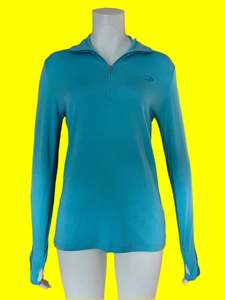 Icebreaker Two Toned Blue Top With Zip - Size: L