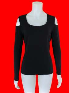 Paula Ryan Pure Merino Cold Shoulder Top - Size: M
