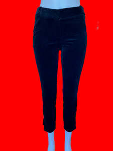 Products: Cue - Navy Blue European Made Velvet Pants - Size: 8