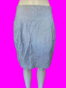 Emily and Fin - Pinstripe Blue & White Skirt - Size: L