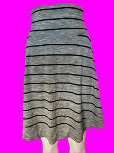 Icebreaker Grey & Black Striped A-Line Skirt - Excellent Condition - Size: S