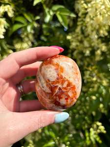 Palmstones: Carnelian & Quartz Palm Stone A