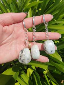 Keyrings: Rainbow Moonstone Tumbled Keyring