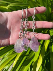 Keyrings: Amethyst Tumbled Crystal Keyring