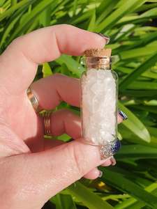 Rose Quartz Crystal Chip Bottle