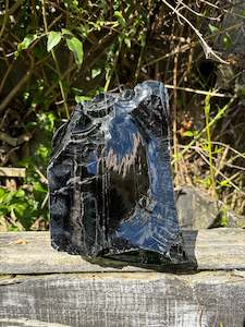 Flat Bases Freeforms: Black Obsidian Rough Flat Base XL 5.9kgs