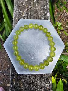 Jewellery: Lemon Serpentine | Round Bead Bracelet