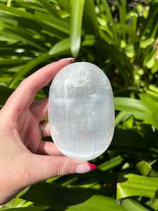 Selenite Palm Stone Large