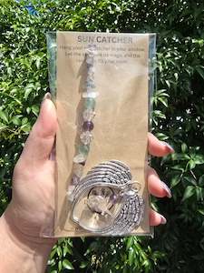 Rainbow Fluorite | Angel Wing Heart Sun Catcher