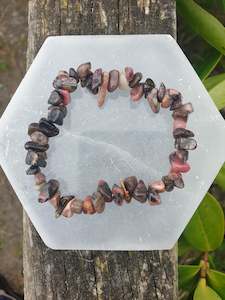 Chip Bracelets: Rhodonite Crystal Chip Bracelet