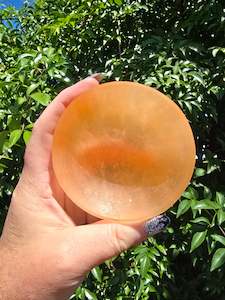 Bowls: Orange Selenite Round Bowl Small