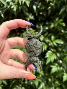 Gold Sheen Obsidian Triple Moon