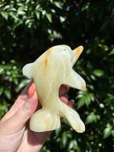 Carved Shapes Animals: Banded Calcite Dolphin Large B