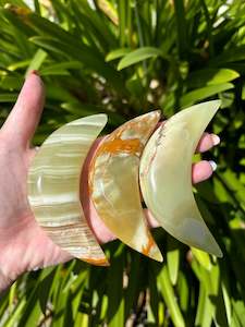 Carved Shapes Animals: Banded Calcite Small Moon