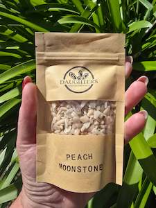 Chip Bags: Peach Moonstone Crystal Chip 100 gms Bag