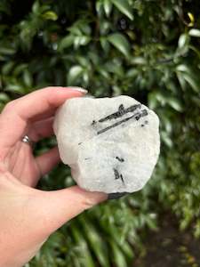 Black Tourmaline & Quartz Rough Piece D