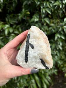 Black Tourmaline & Quartz Rough Piece C