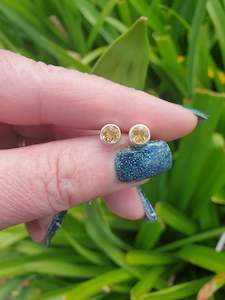 Earrings: Citrine | Faceted Sterling Silver Stud Earrings 5mm