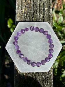 Jewellery: Chevron Amethyst | Round Bead Bracelet
