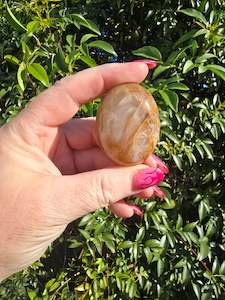 Palmstones: Peach Moonstone Palm Stone A
