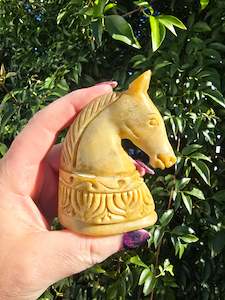Carved Shapes Animals: Horse Head Large Soapstone A